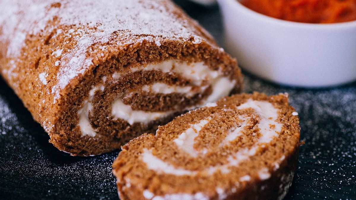 Rouleau de potiron au fromage à la crème au bourbon
