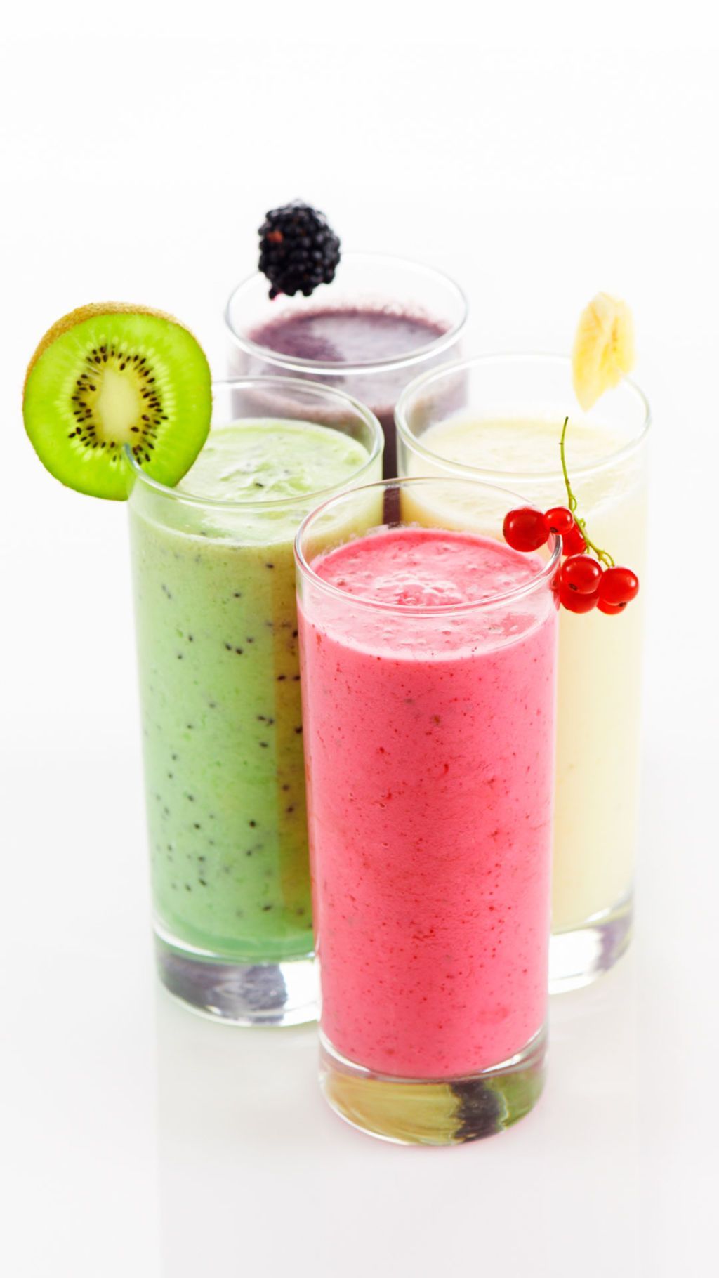 διαφορετικά χρωματιστά smoothies