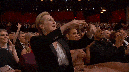 Meryl streep oscars cheering