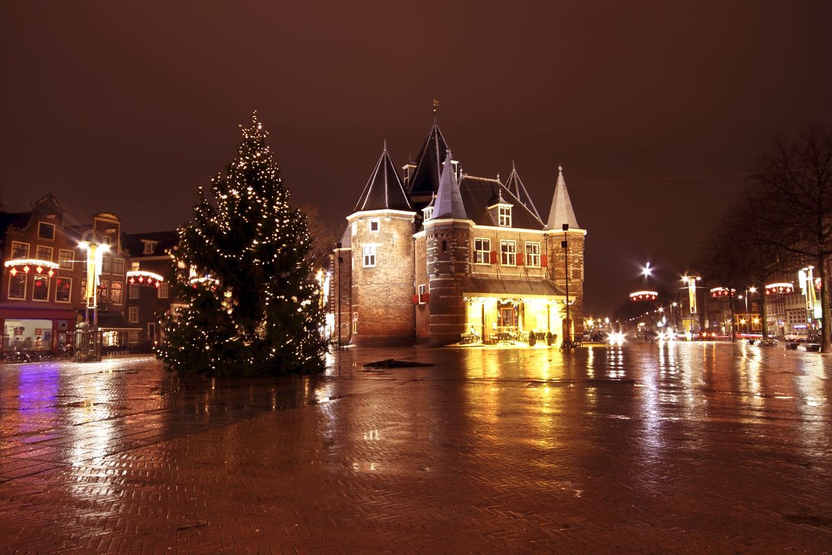 Nadal a Amsterdam, Països Baixos, de nit