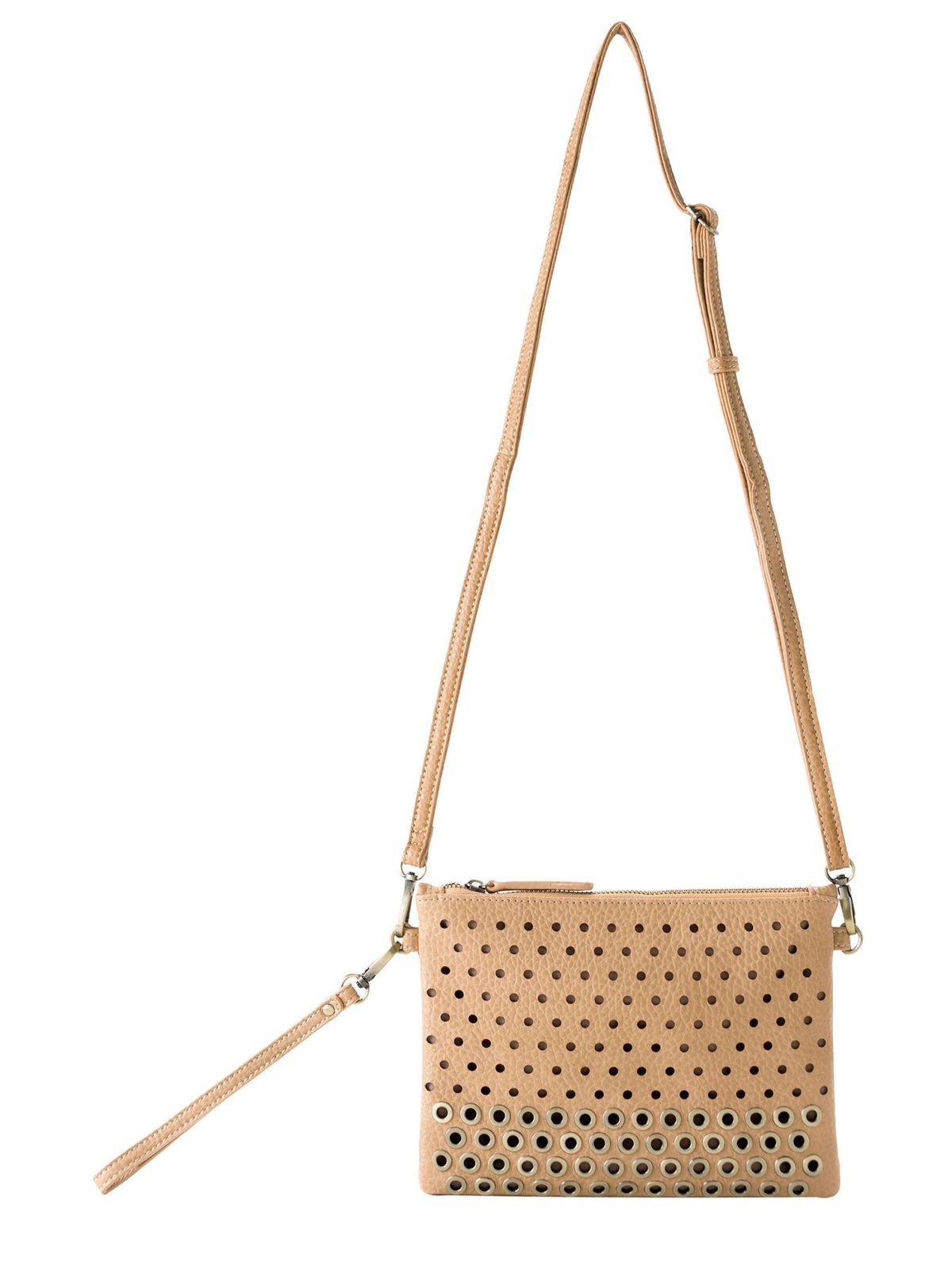 Marrone, Marrone chiaro, Borsa, Borsa a tracolla, Cerbiatto, Beige, Bronzo, Metallo, Tracolla, Pesca,