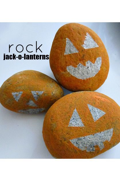 skalné jack-o-lucerny halloweenske remeslá pre predškolákov