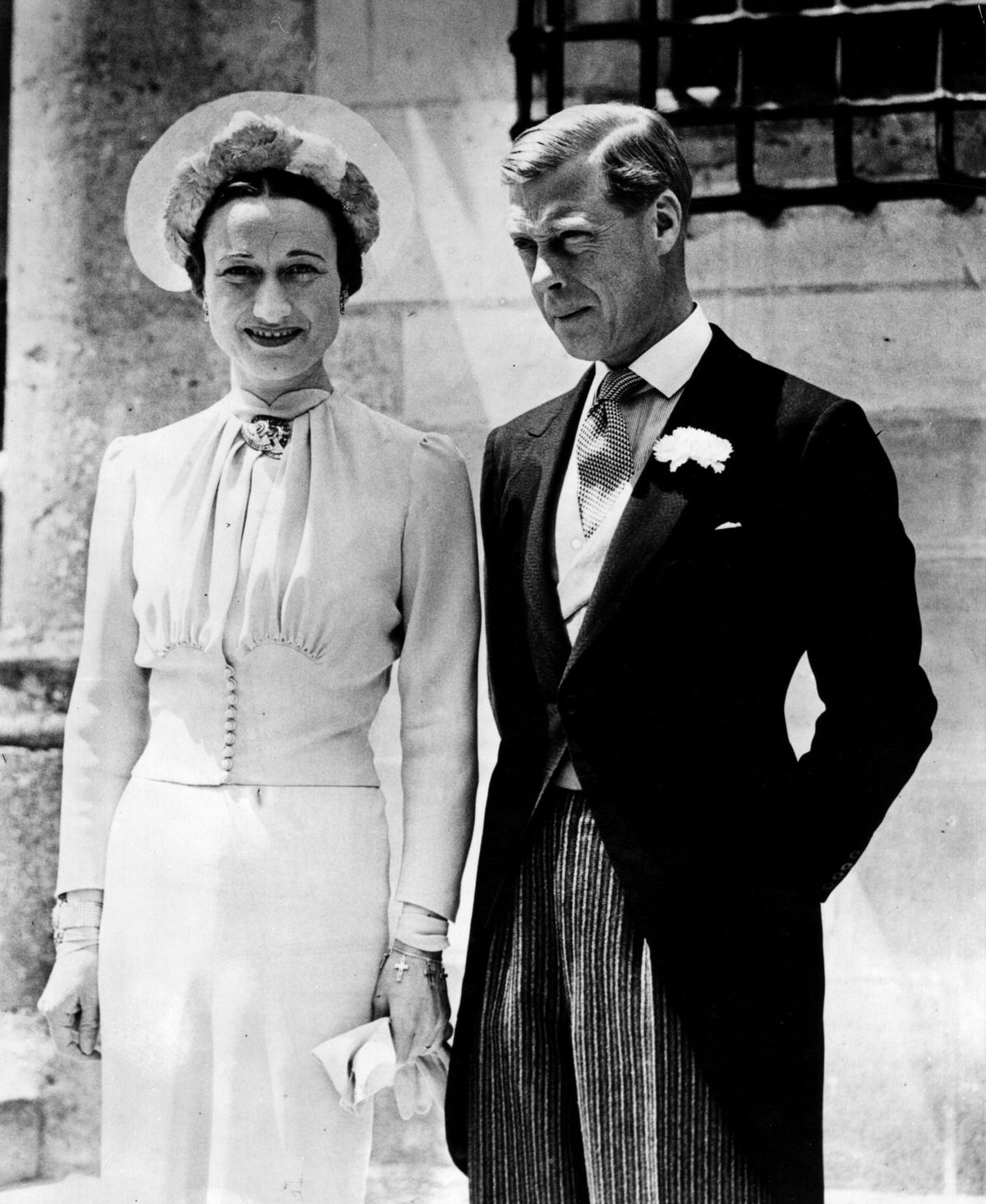 Wallis Simpson amb el duc de Windsor, antic rei Eduard VIII, el dia de les seves noces, 1936