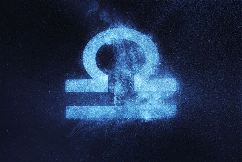 Ζώδιο Ζυγός. Αφηρημένο φόντο νυχτερινού ουρανού