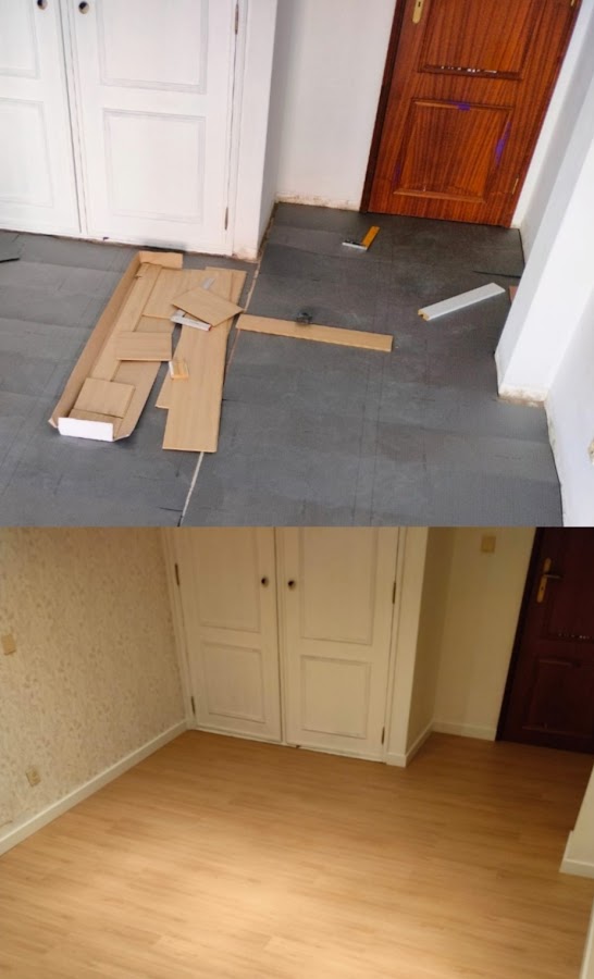 Pavimento flutuante Alvenaria, bloco tijolo, reboco, ladrilho, porcelanato Capoto, Pladur pinturas, remodelação foto 9
